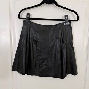 Victoria's Secret Faux Leather Black Mini Skirt